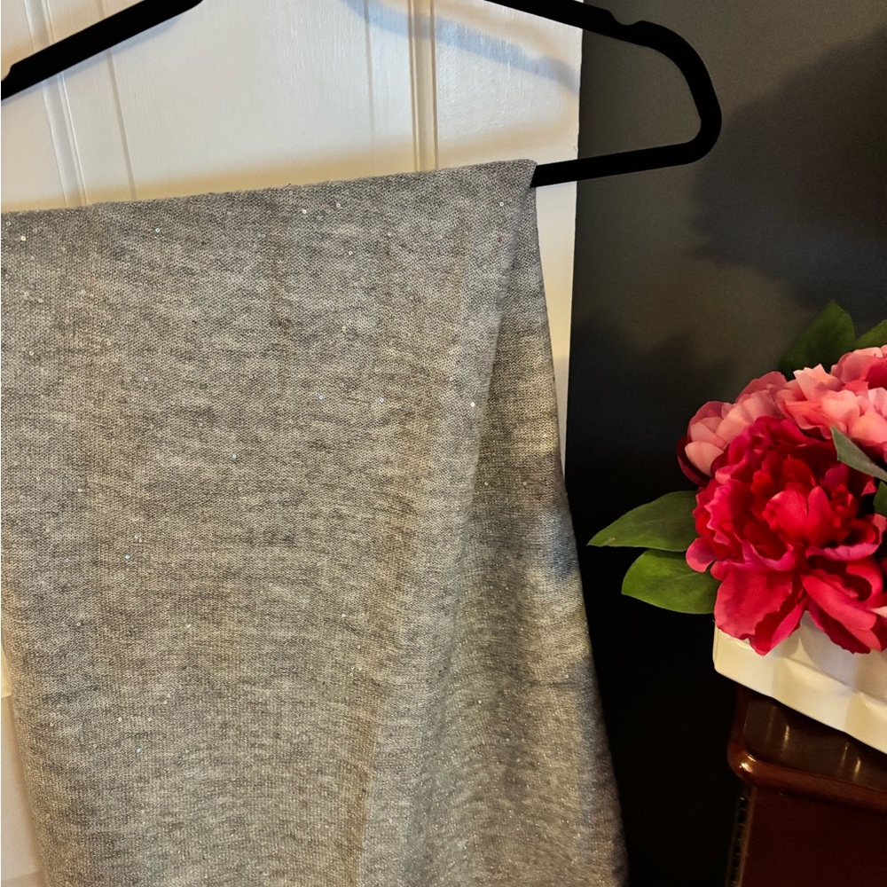 J. Crew Gray with sparkle accent shall/wrap/scarf.
